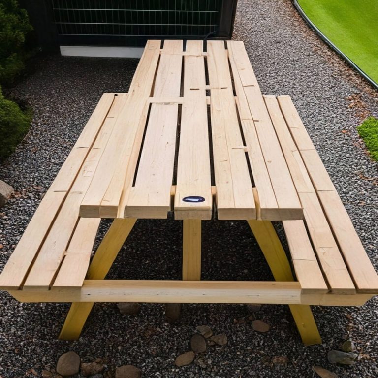 Handcrafted picnic bench Handcrafted picnic bench made and sold by Gweithdy Al.